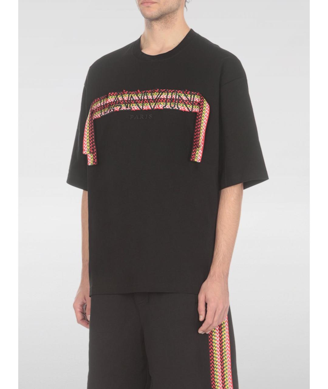 LANVIN Черная хлопковая футболка, фото 2