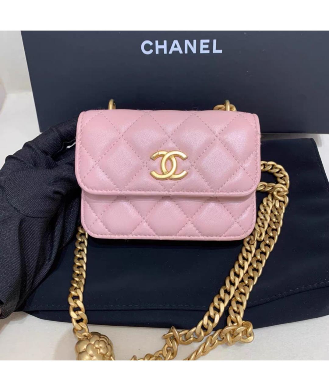 CHANEL Розовая кожаная сумка через плечо, фото 8