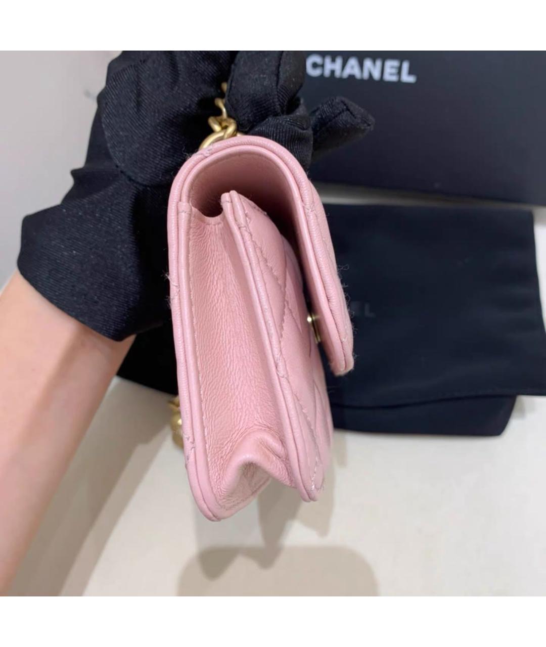 CHANEL Розовая кожаная сумка через плечо, фото 4