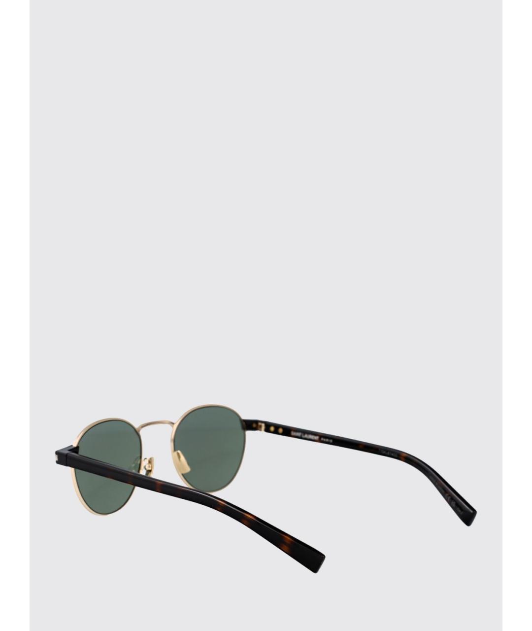SAINT LAURENT Золотые солнцезащитные очки, фото 3