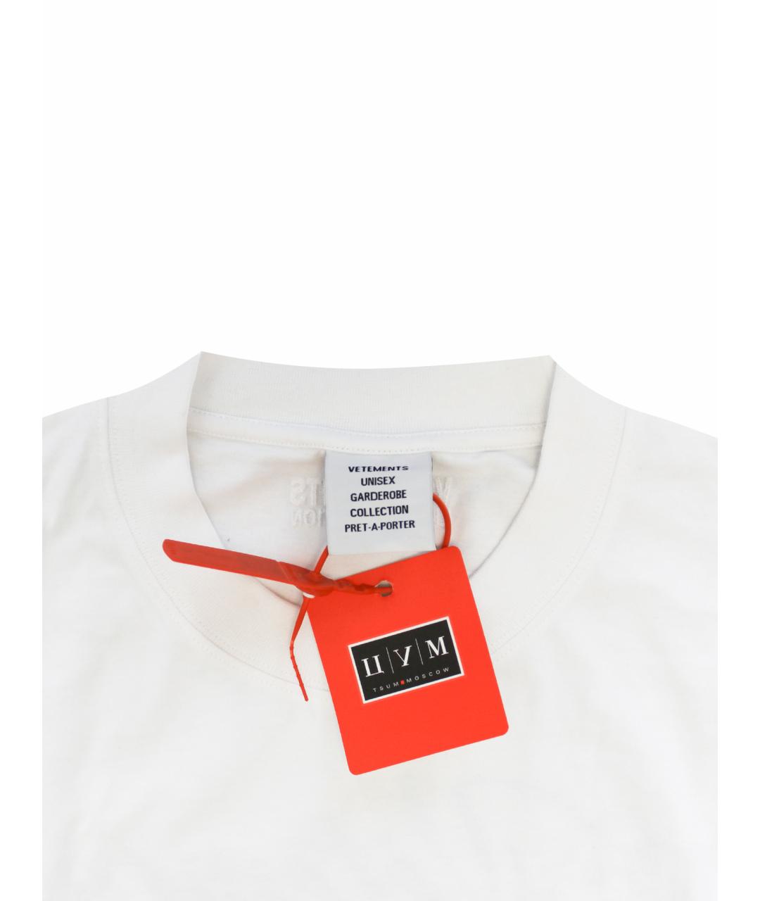 VETEMENTS Белая хлопковая футболка, фото 5