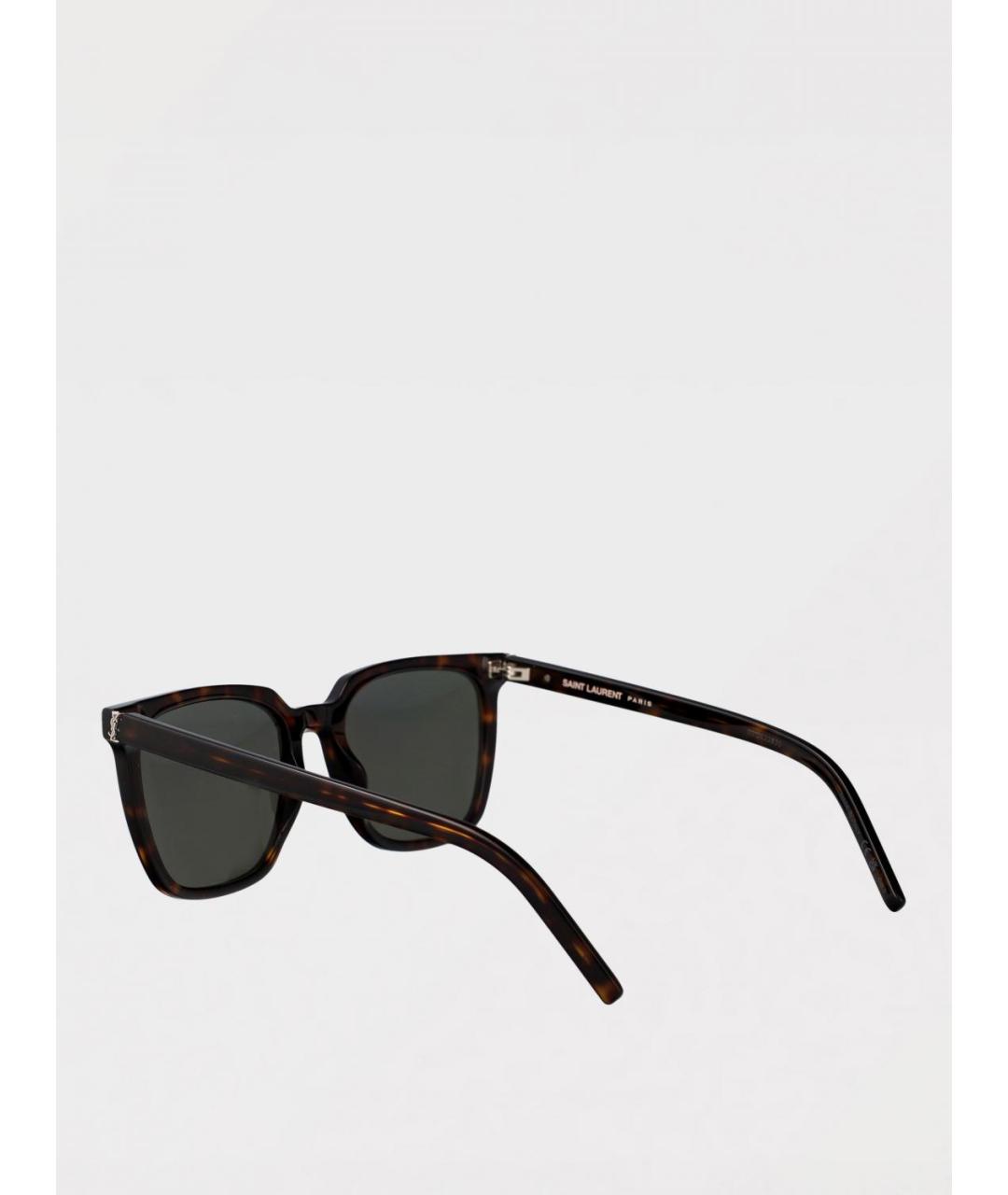SAINT LAURENT Коричневые солнцезащитные очки, фото 3