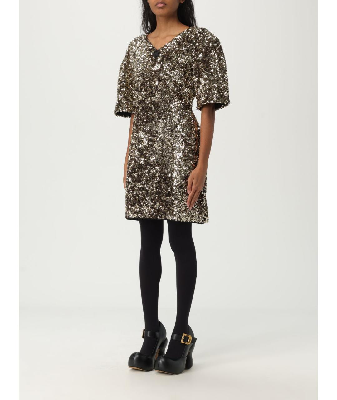 MARC JACOBS Золотое вискозное платье, фото 4