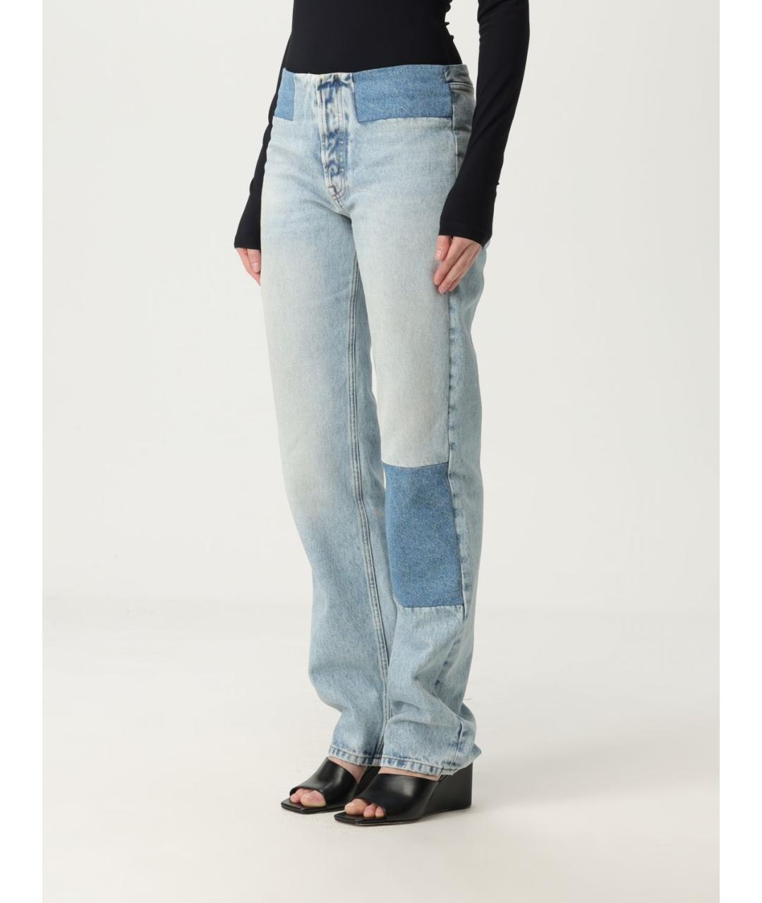 MM6 MAISON MARGIELA Синие хлопковые прямые джинсы, фото 5