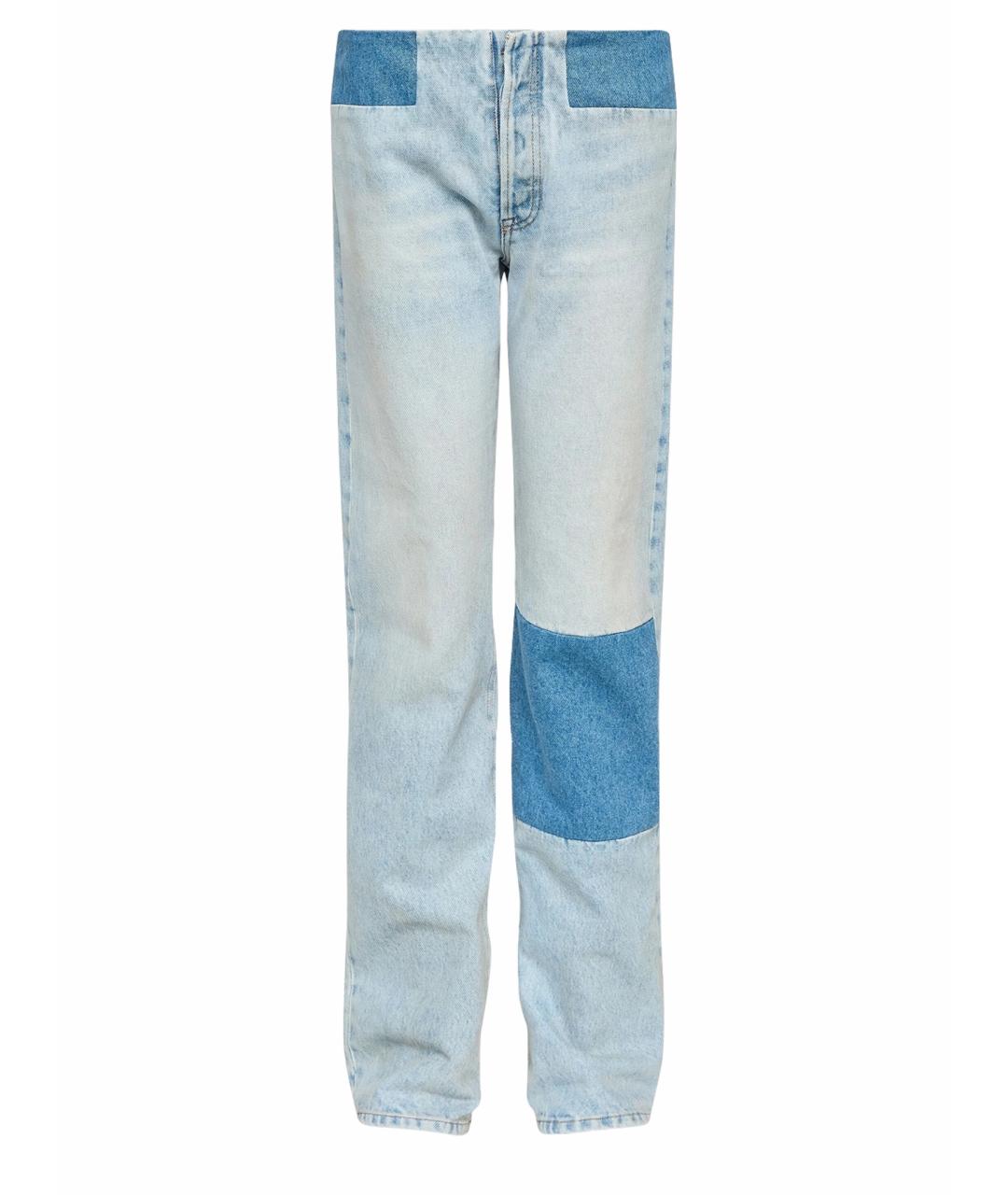 MM6 MAISON MARGIELA Синие хлопковые прямые джинсы, фото 1