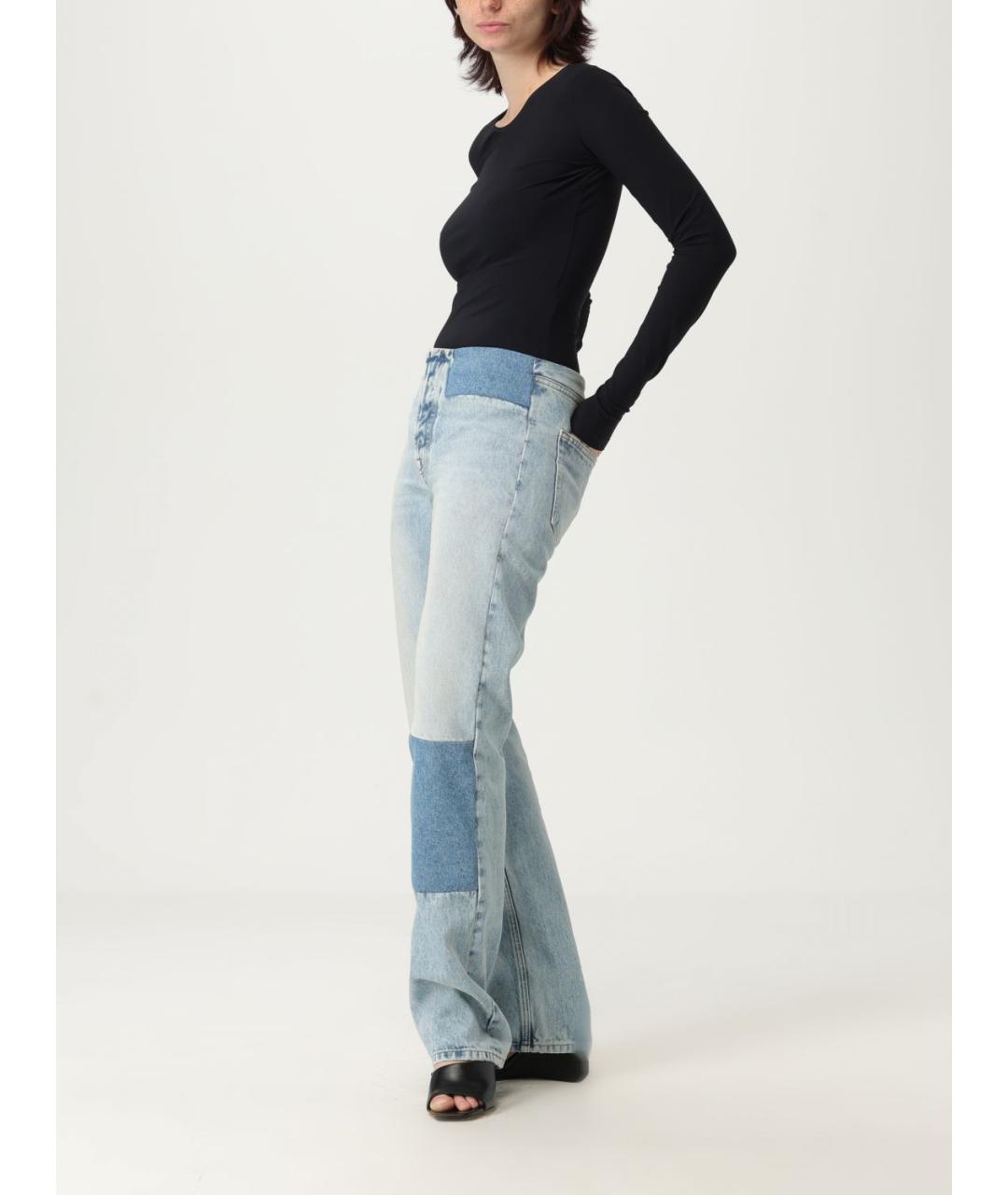 MM6 MAISON MARGIELA Синие хлопковые прямые джинсы, фото 3
