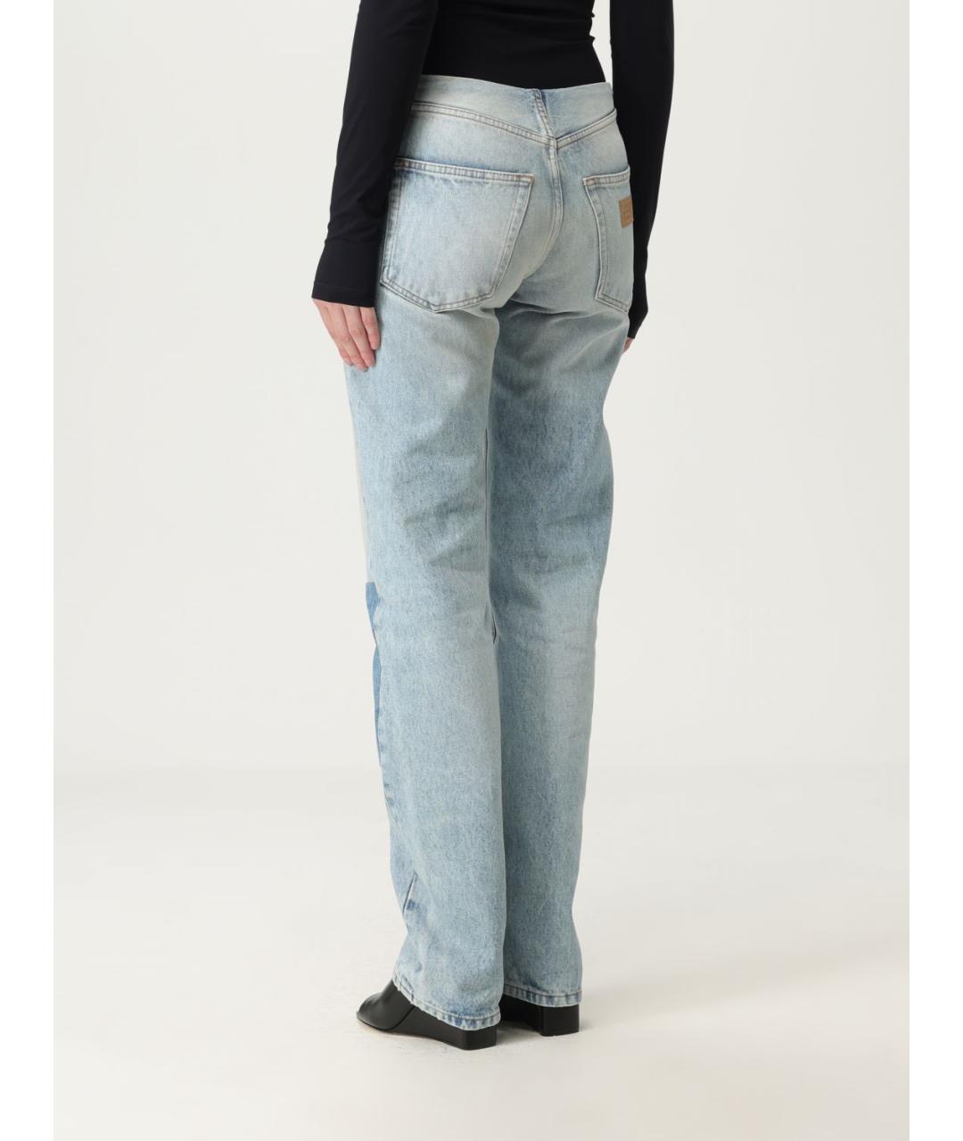 MM6 MAISON MARGIELA Синие хлопковые прямые джинсы, фото 4