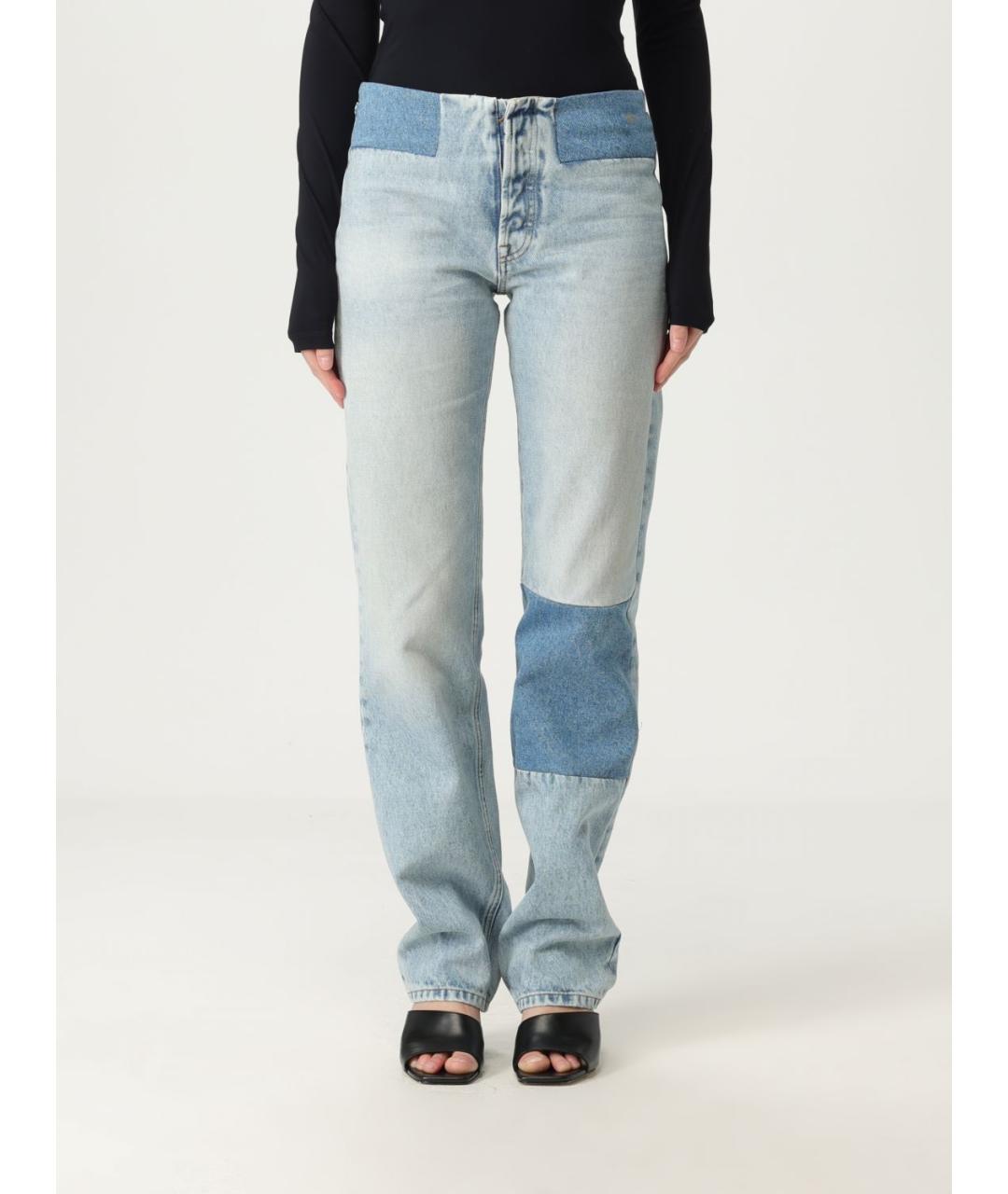 MM6 MAISON MARGIELA Синие хлопковые прямые джинсы, фото 2