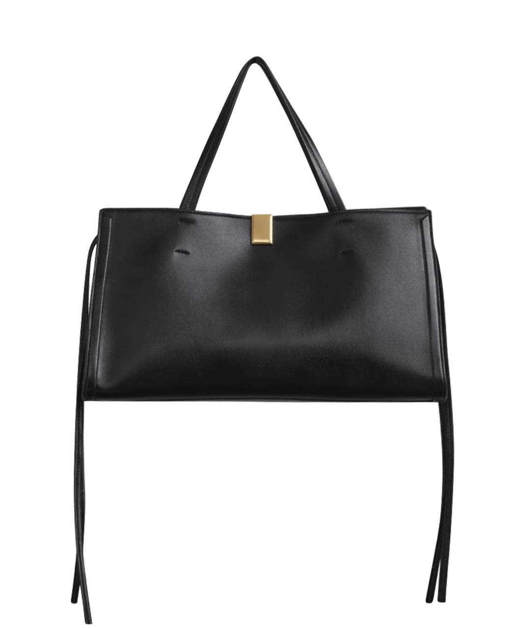PHOEBE PHILO Черная кожаная сумка с короткими ручками, фото 1