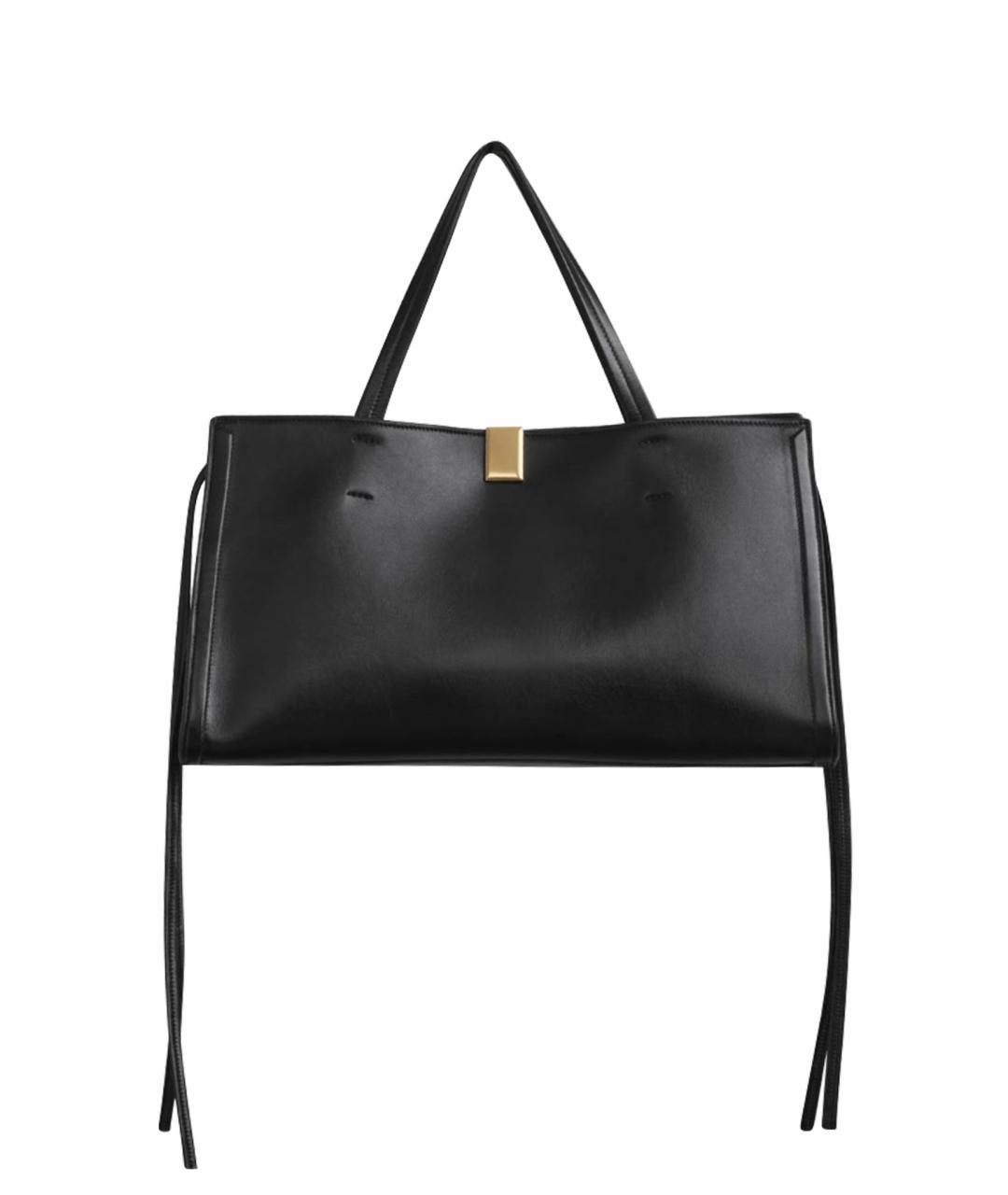 PHOEBE PHILO Черная кожаная сумка с короткими ручками, фото 6