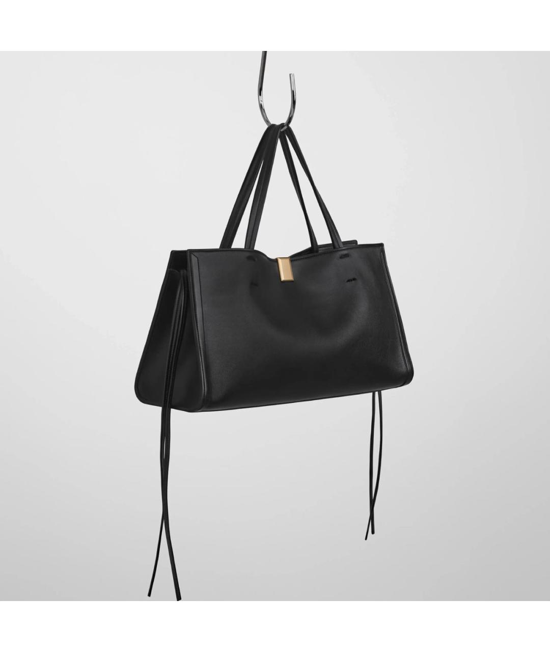 PHOEBE PHILO Черная кожаная сумка с короткими ручками, фото 2