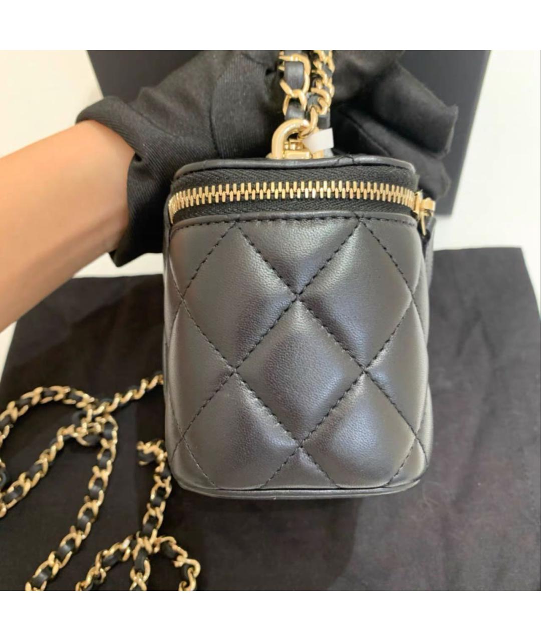 CHANEL Черная кожаная сумка через плечо, фото 6