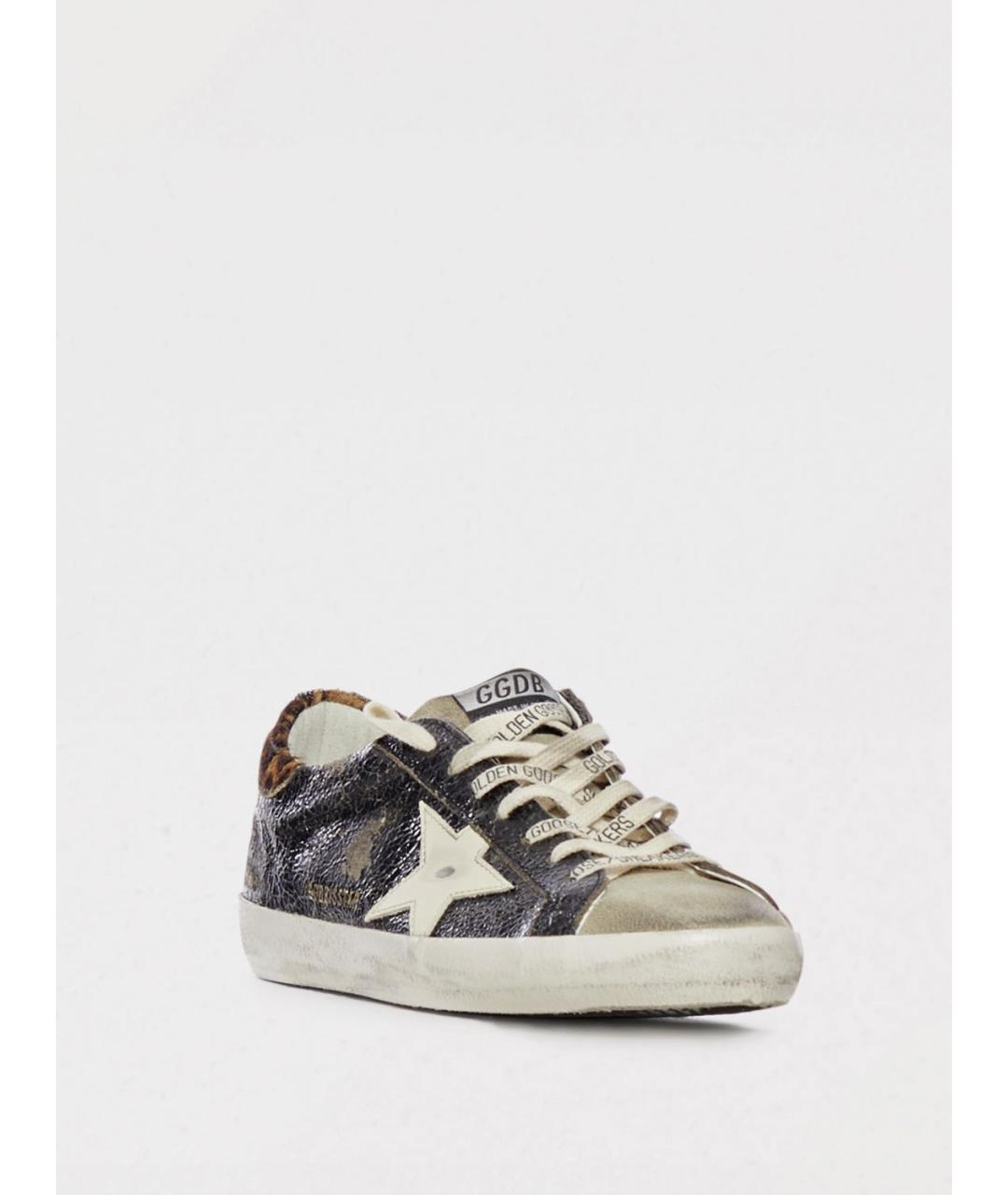 GOLDEN GOOSE DELUXE BRAND Черные кожаные низкие кроссовки / кеды, фото 2