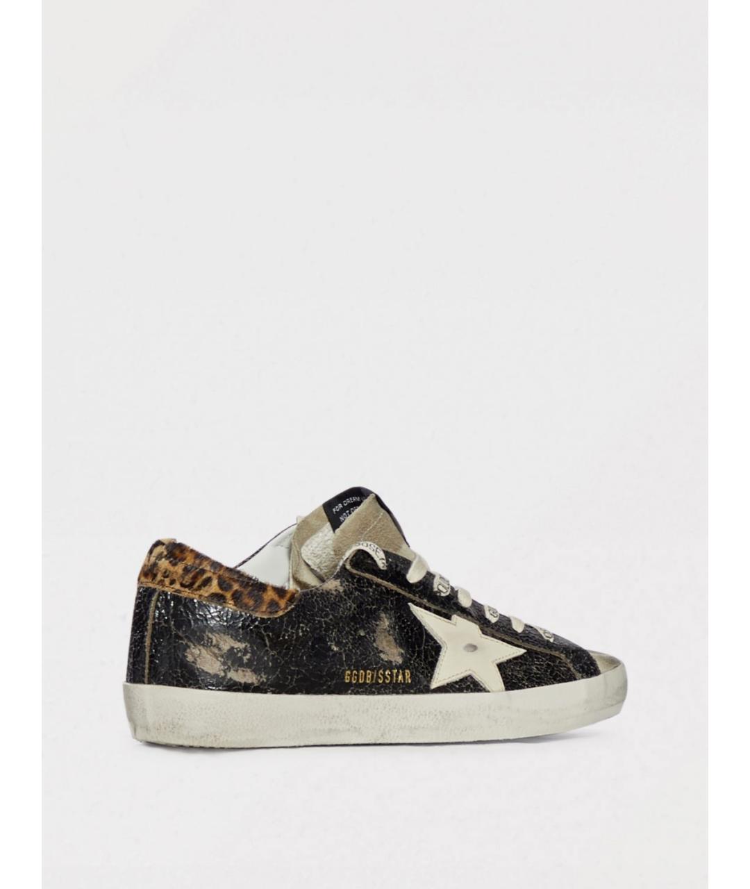 GOLDEN GOOSE DELUXE BRAND Черные кожаные низкие кроссовки / кеды, фото 3