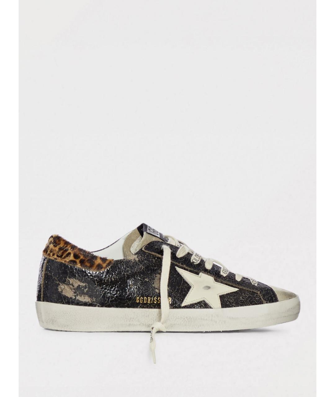 GOLDEN GOOSE DELUXE BRAND Черные кожаные низкие кроссовки / кеды, фото 4