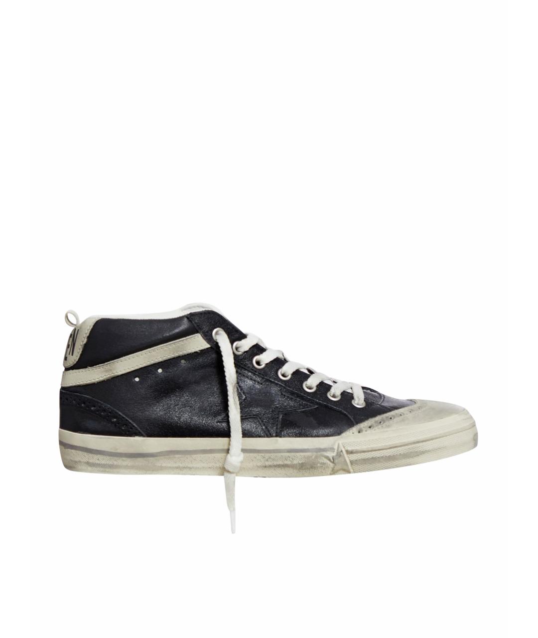 GOLDEN GOOSE DELUXE BRAND Черные кожаные высокие кроссовки / кеды, фото 1