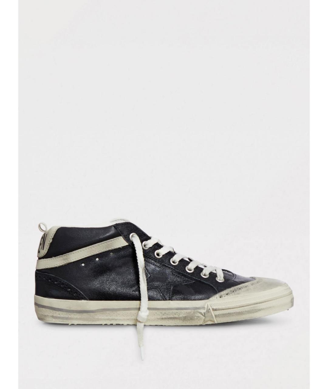 GOLDEN GOOSE DELUXE BRAND Черные кожаные высокие кроссовки / кеды, фото 4