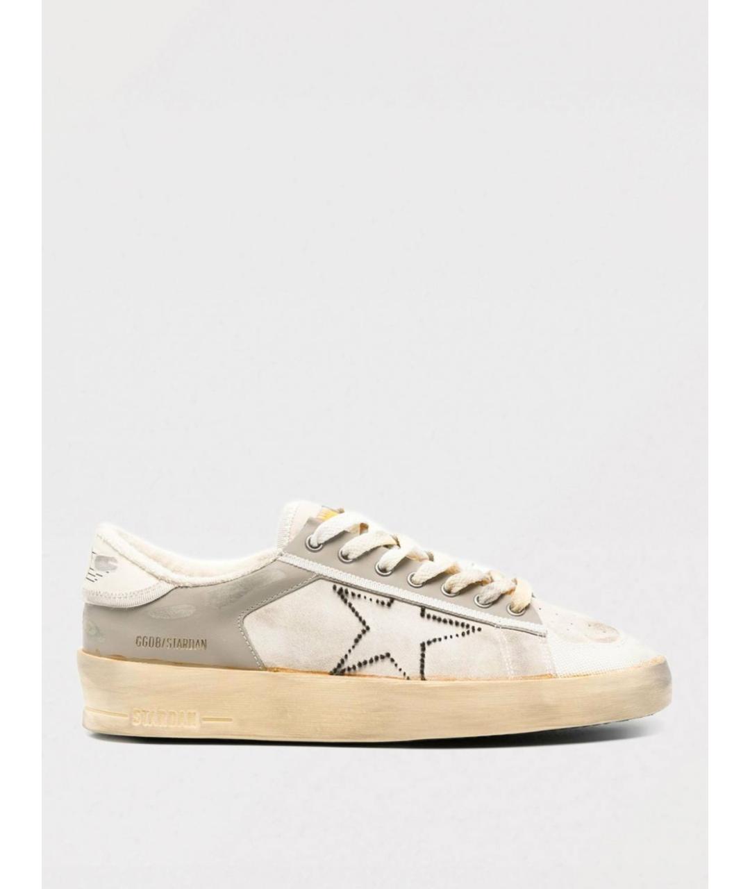 GOLDEN GOOSE DELUXE BRAND Бежевые кожаные низкие кроссовки / кеды, фото 5