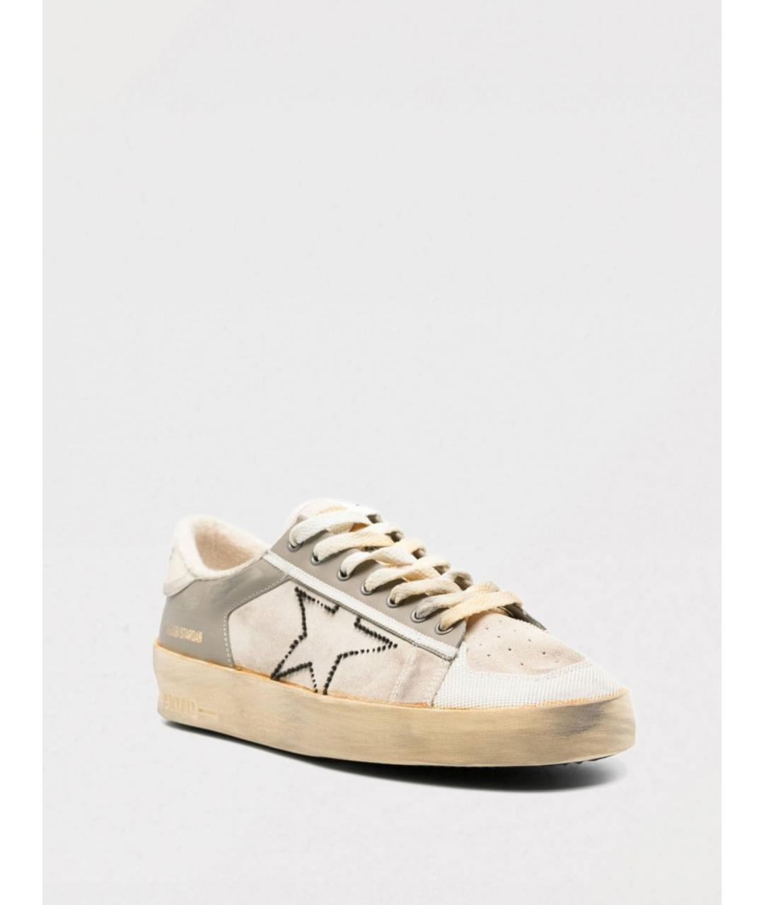 GOLDEN GOOSE DELUXE BRAND Бежевые кожаные низкие кроссовки / кеды, фото 2