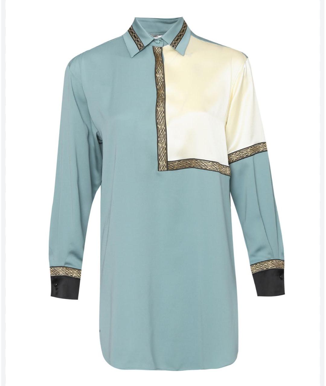 MAX MARA Голубой шелковый костюм с брюками, фото 9