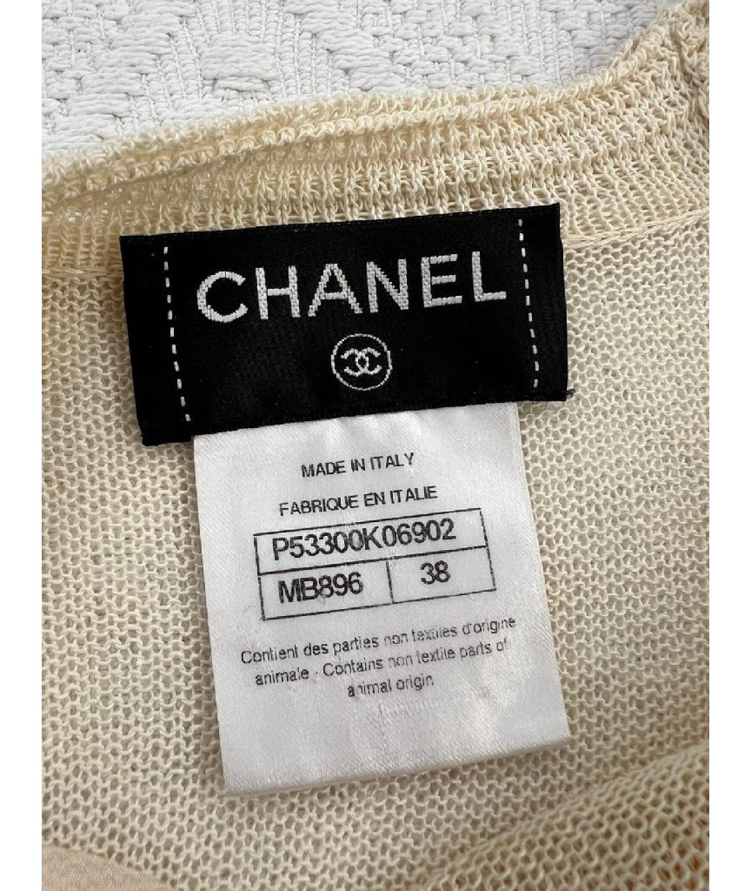 CHANEL Бежевое шелковое повседневное платье, фото 6