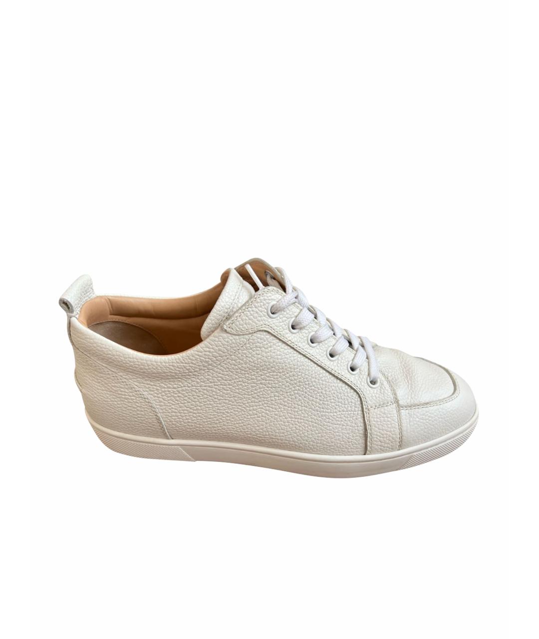 CHRISTIAN LOUBOUTIN Белые кожаные низкие кроссовки / кеды, фото 1