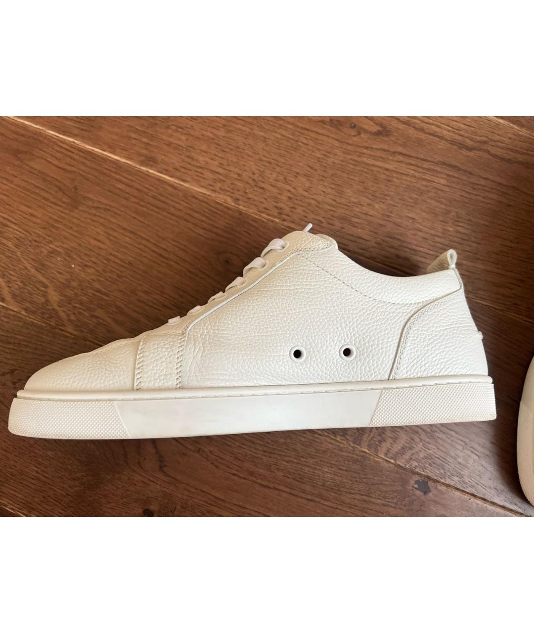 CHRISTIAN LOUBOUTIN Белые кожаные низкие кроссовки / кеды, фото 7