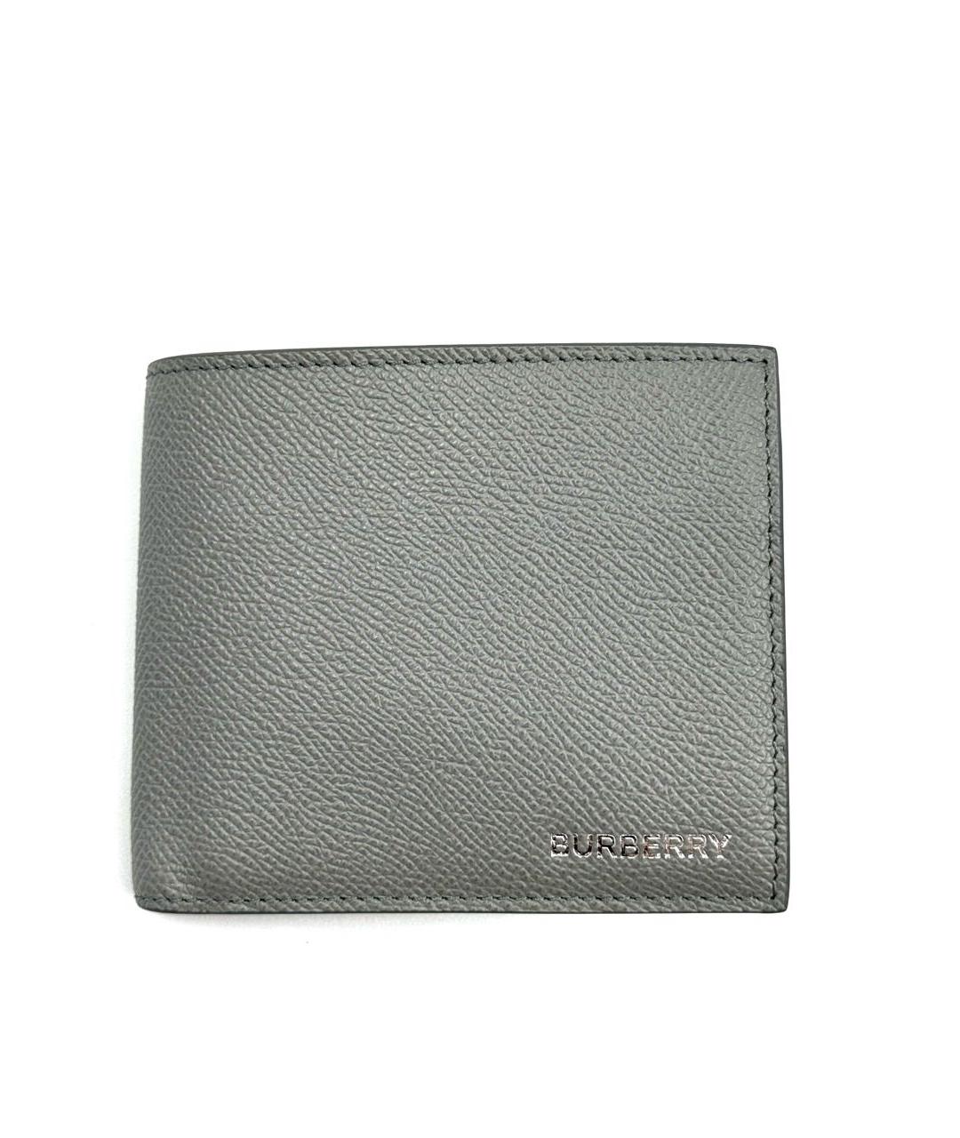 BURBERRY Серый кожаный кошелек, фото 1