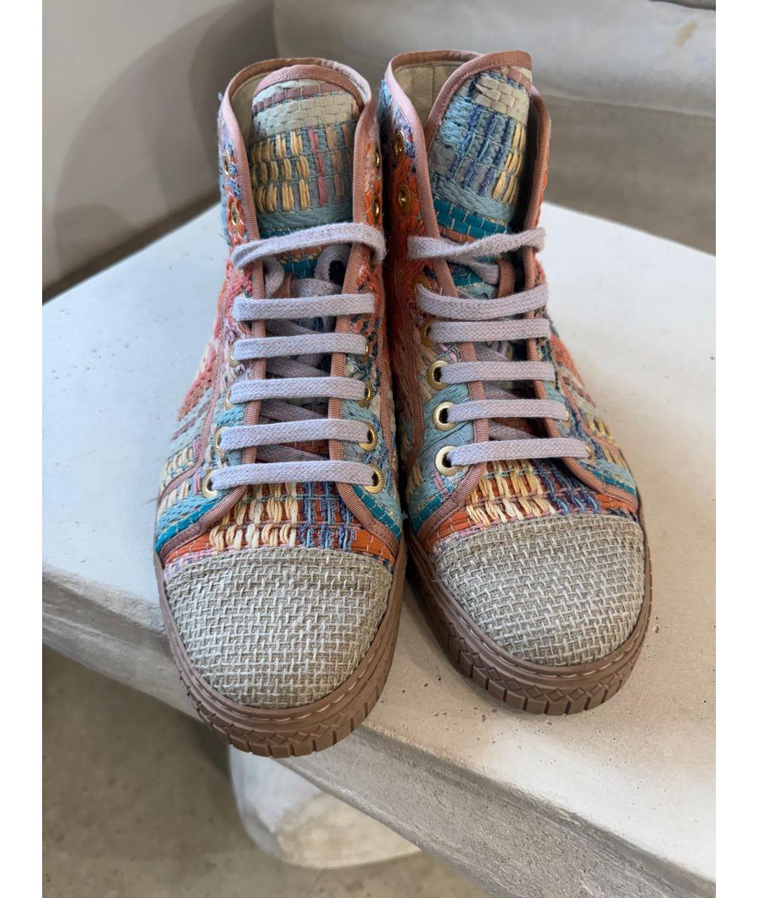 CHANEL Бежевые текстильные кеды, фото 2