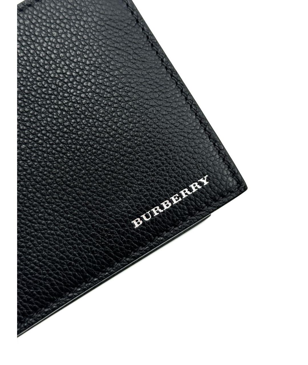 BURBERRY Черный кожаный кошелек, фото 2