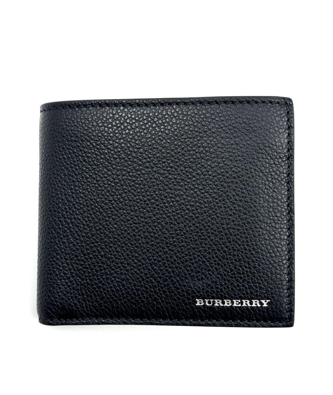 BURBERRY Черный кожаный кошелек, фото 1