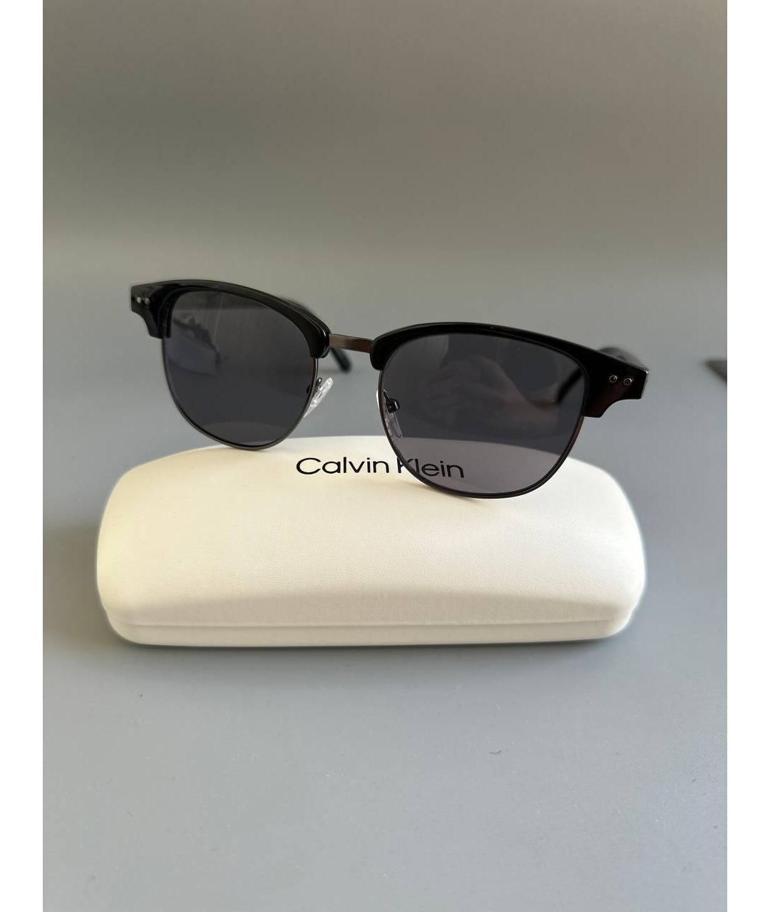 CALVIN KLEIN Черные пластиковые солнцезащитные очки, фото 4
