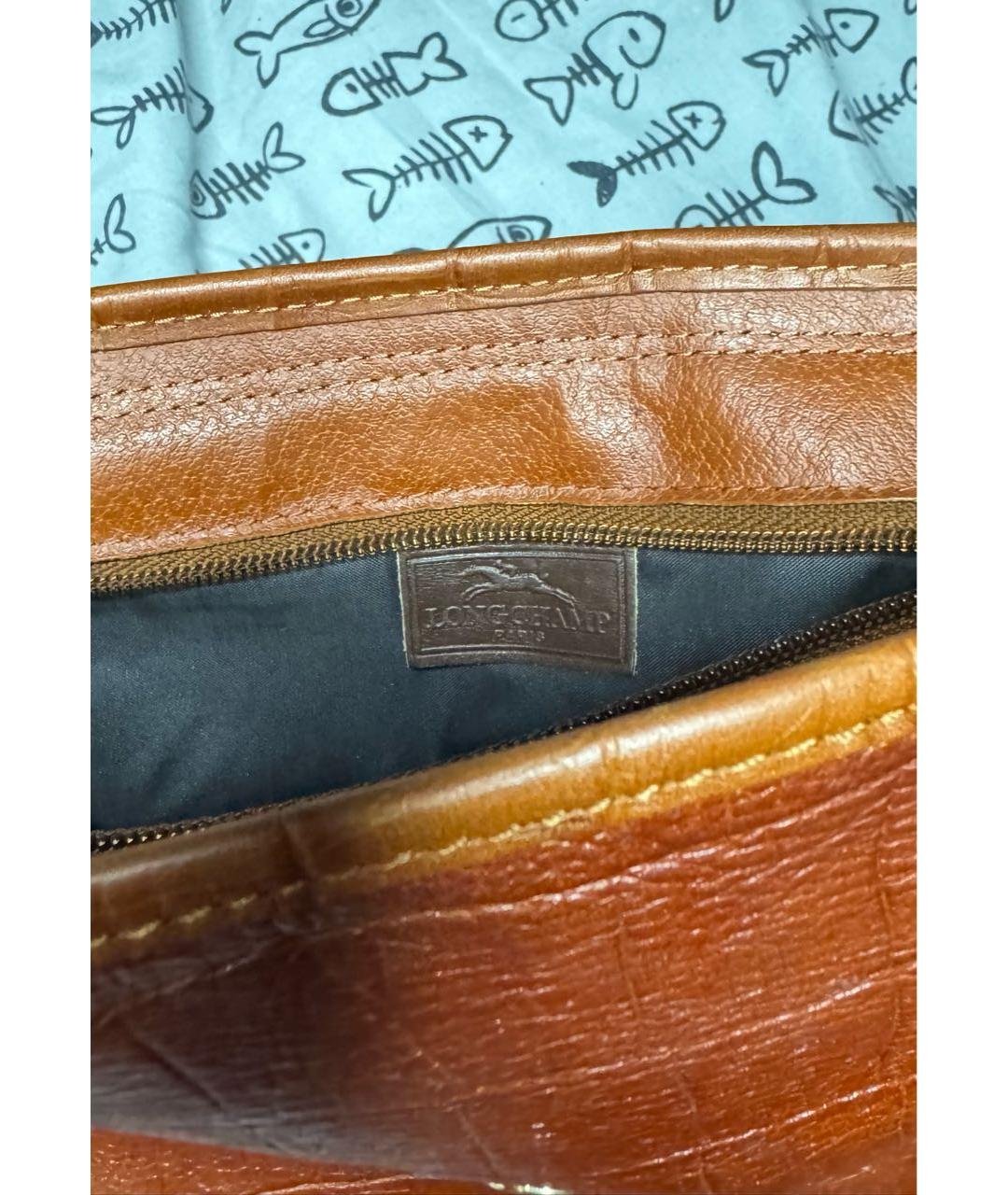 LONGCHAMP Коричневая кожаная сумка через плечо, фото 4