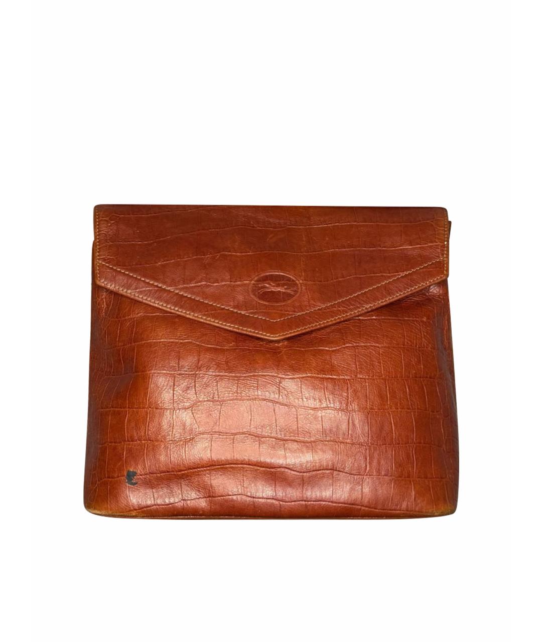 LONGCHAMP Коричневая кожаная сумка через плечо, фото 1