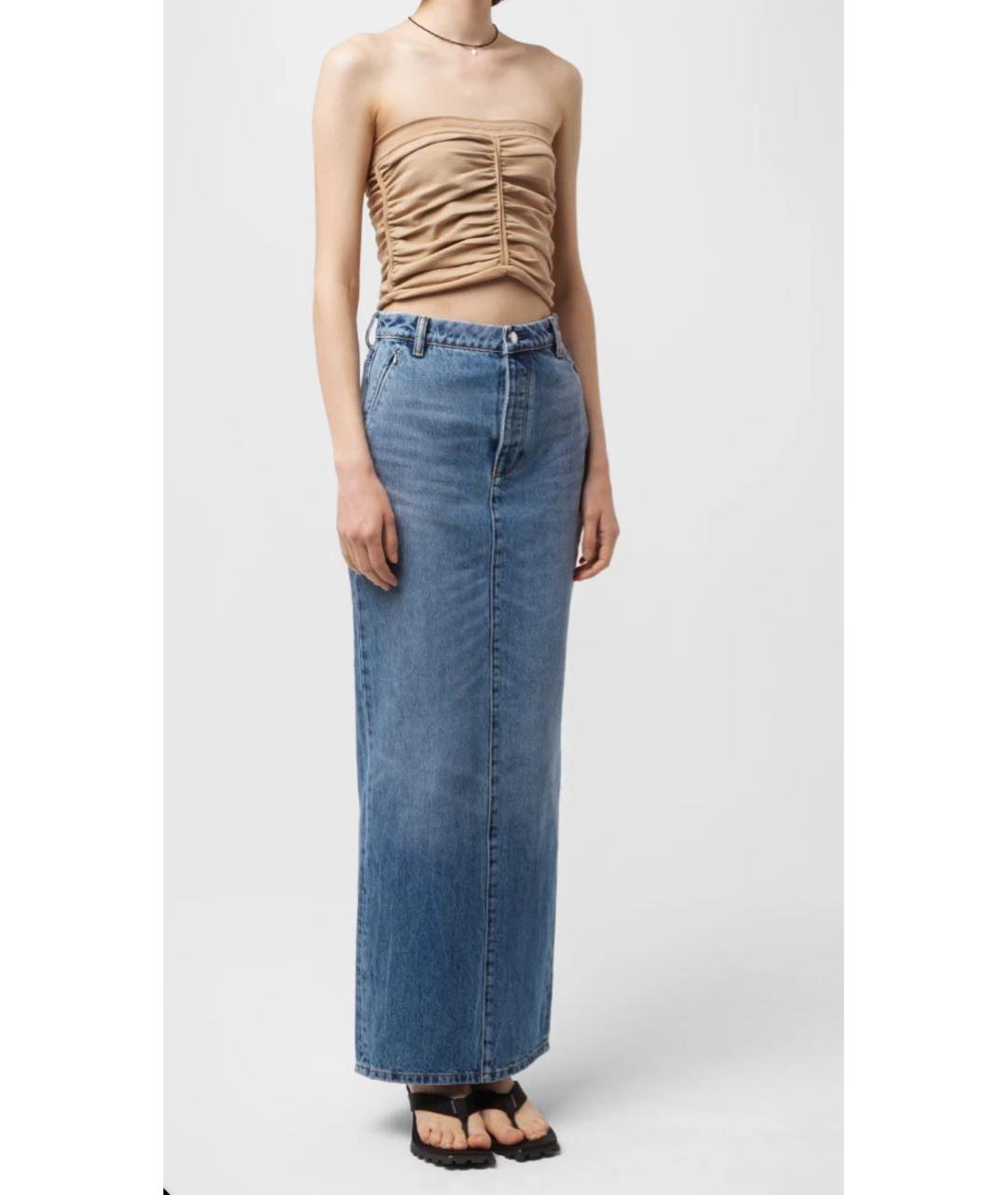 ALEXANDER WANG Голубая деним юбка макси, фото 4