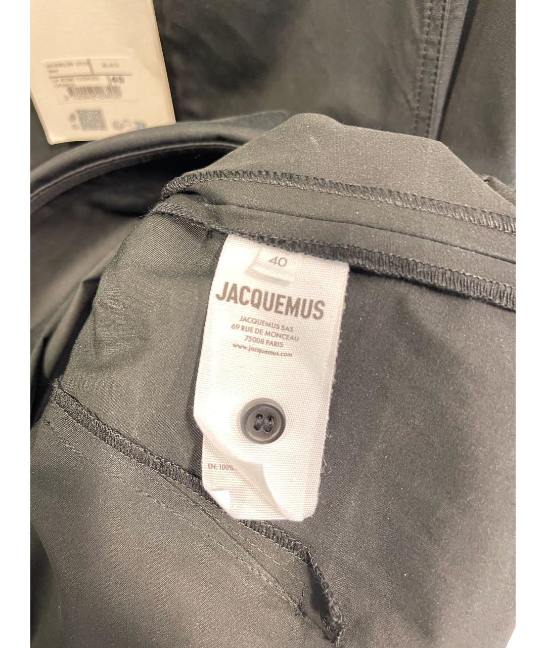 JACQUEMUS Черное хлопковое повседневное платье, фото 4