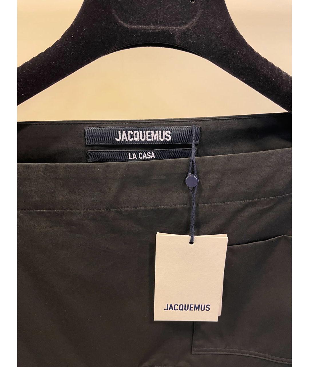 JACQUEMUS Черное хлопковое повседневное платье, фото 3