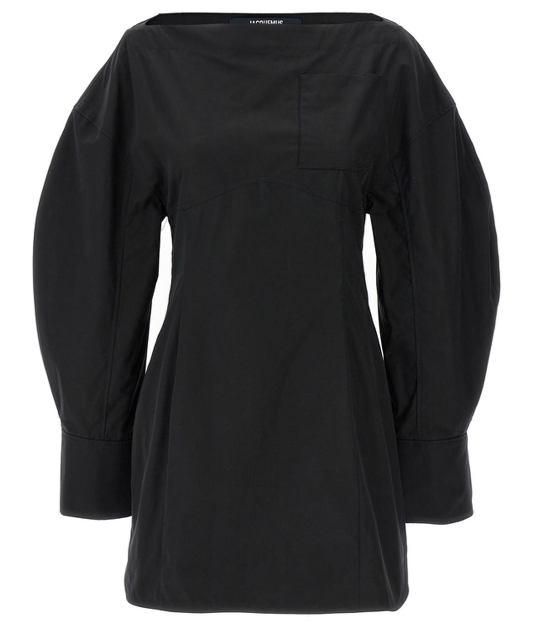JACQUEMUS Черное хлопковое повседневное платье, фото 1