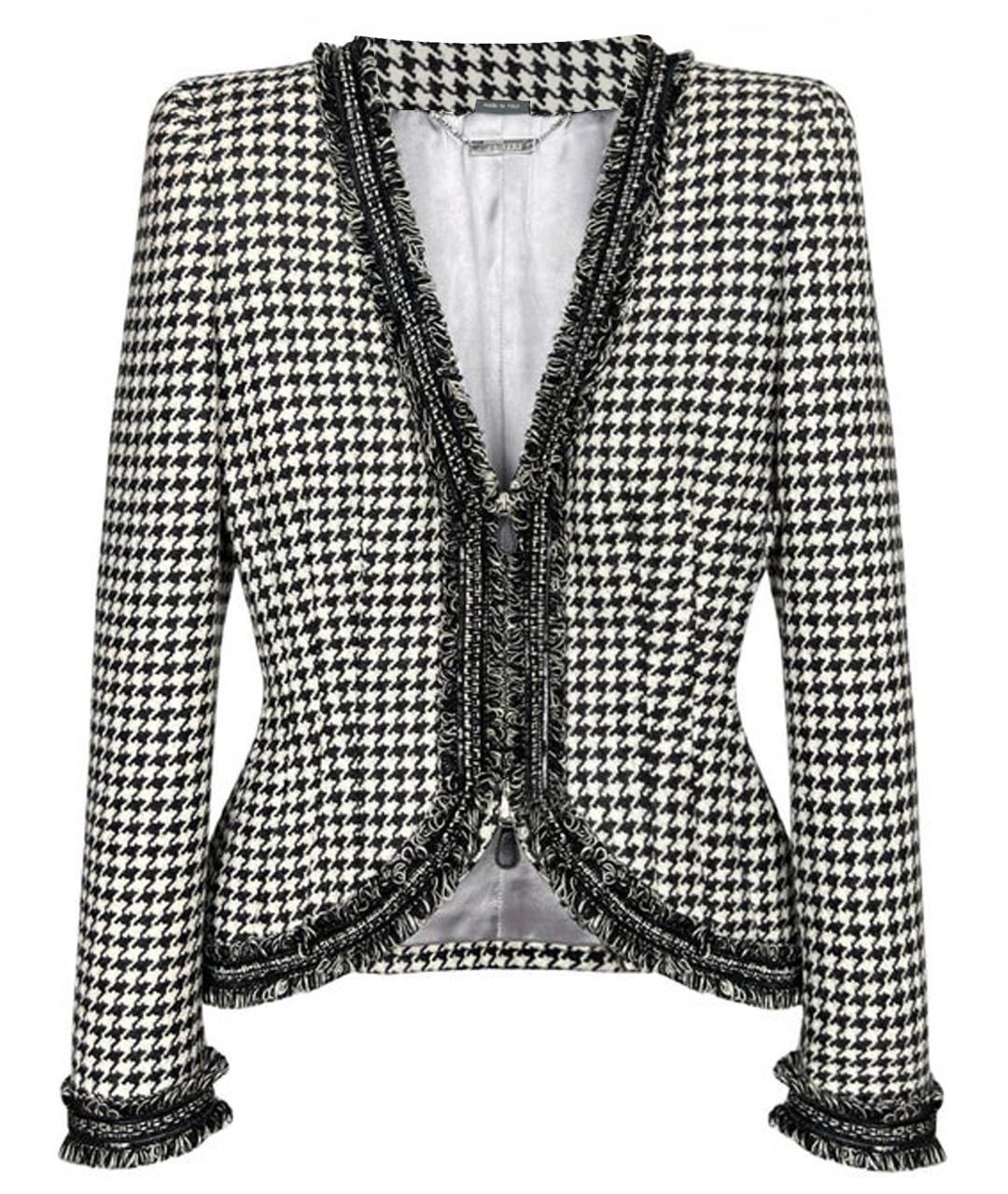 ALEXANDER MCQUEEN Черный твидовый жакет/пиджак, фото 1