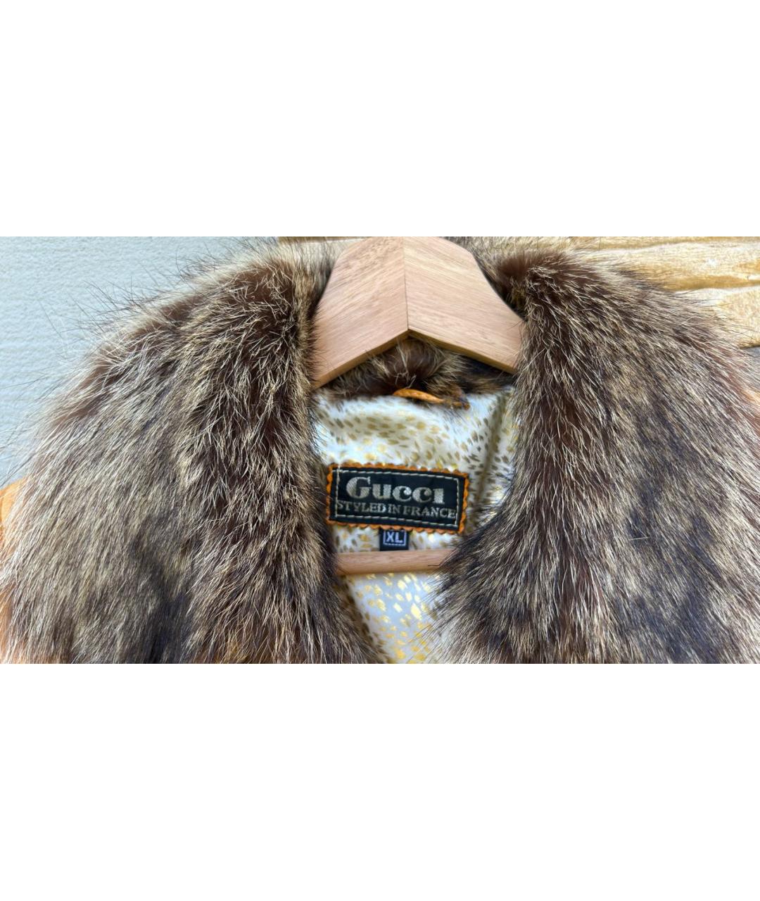 GUCCI Оранжевая кожаная куртка, фото 3