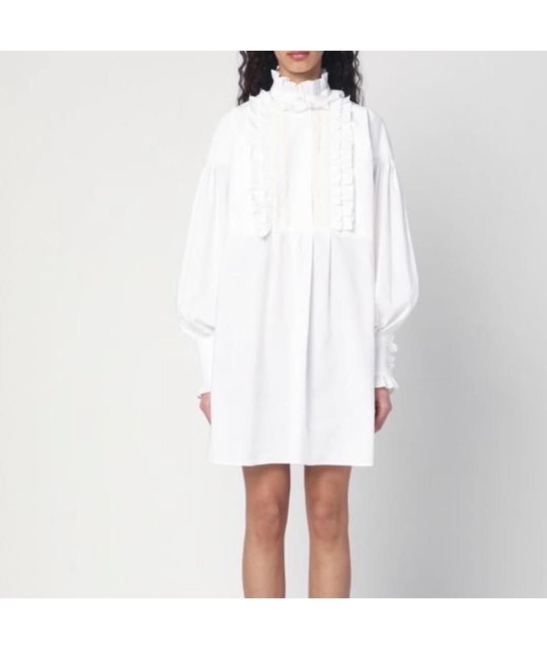 VALENTINO Белое хлопковое коктейльное платье, фото 2