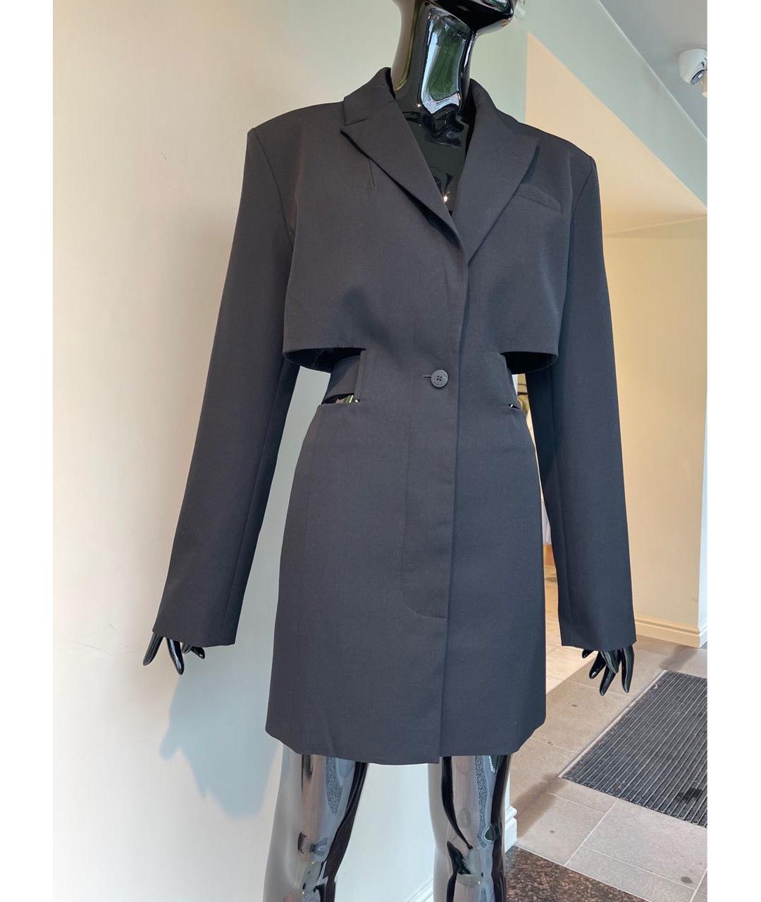 JACQUEMUS Черное шерстяное повседневное платье, фото 7