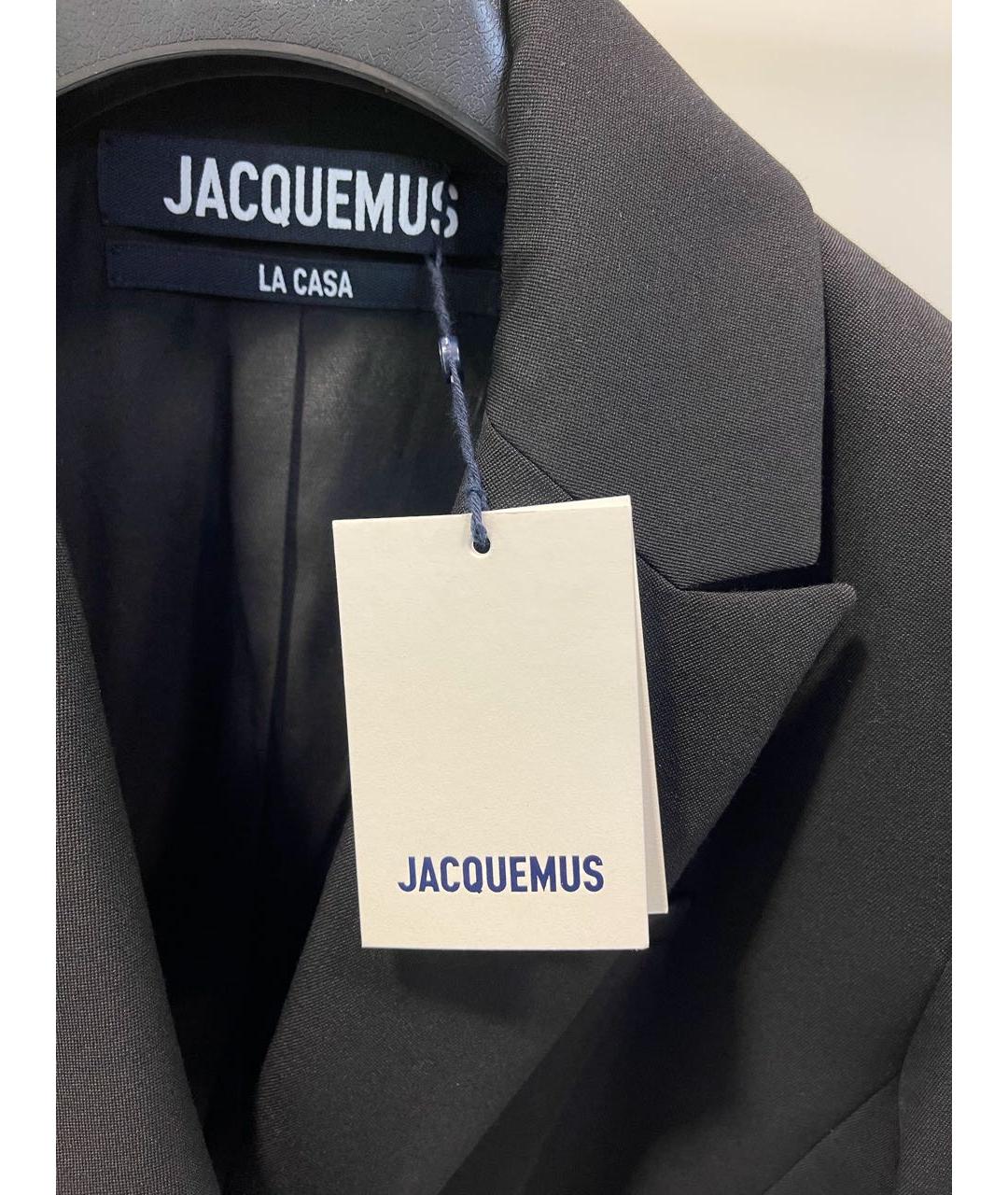 JACQUEMUS Черное шерстяное повседневное платье, фото 3