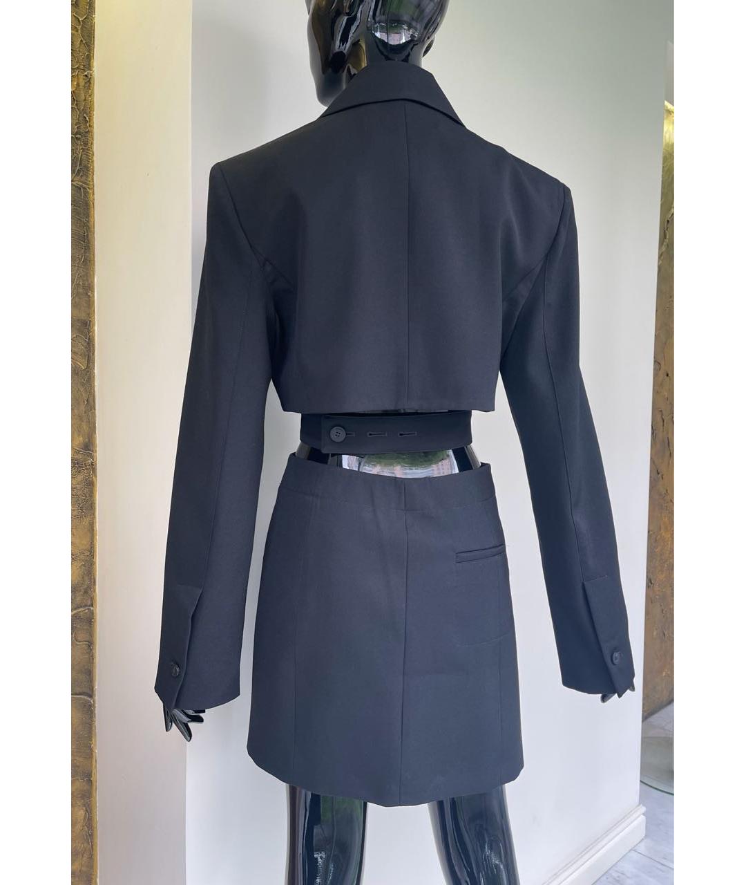 JACQUEMUS Черное шерстяное повседневное платье, фото 2