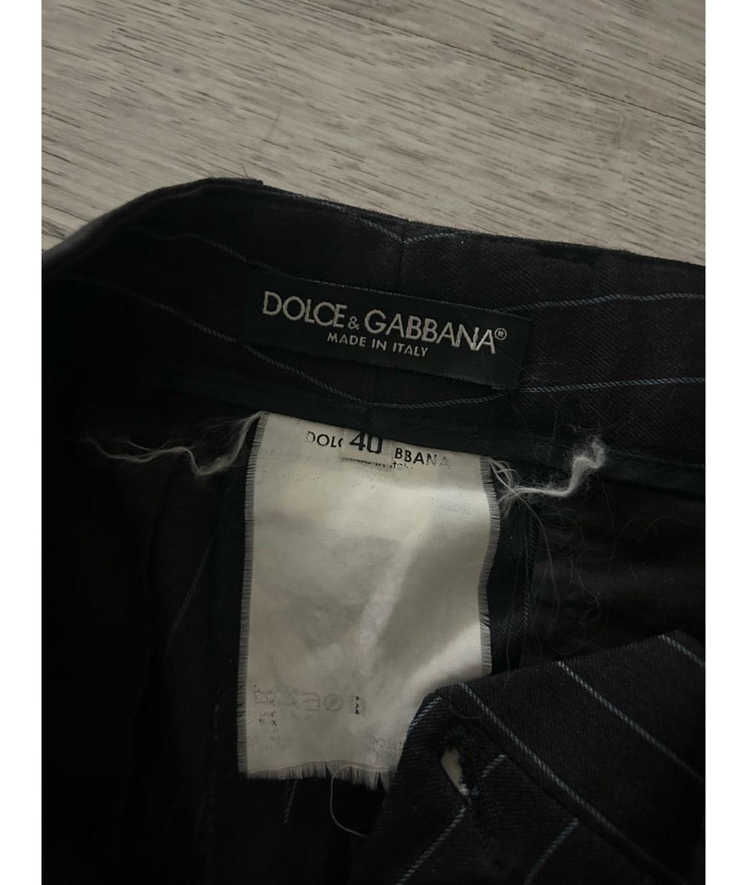 DOLCE&GABBANA Черные хлопковые прямые брюки, фото 5
