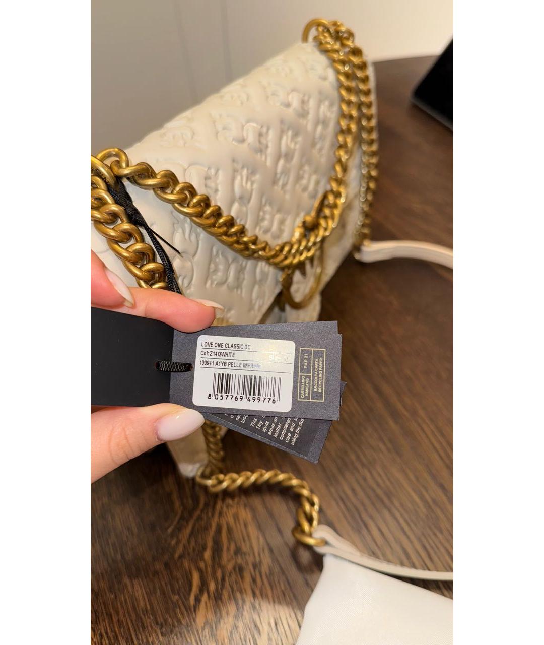 PINKO Белая кожаная сумка через плечо, фото 6