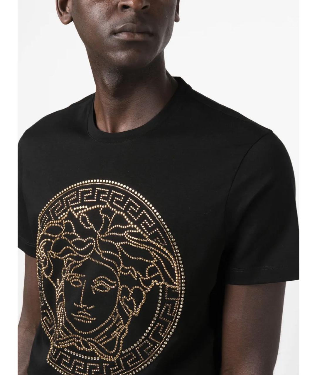 VERSACE Черная хлопковая футболка, фото 2