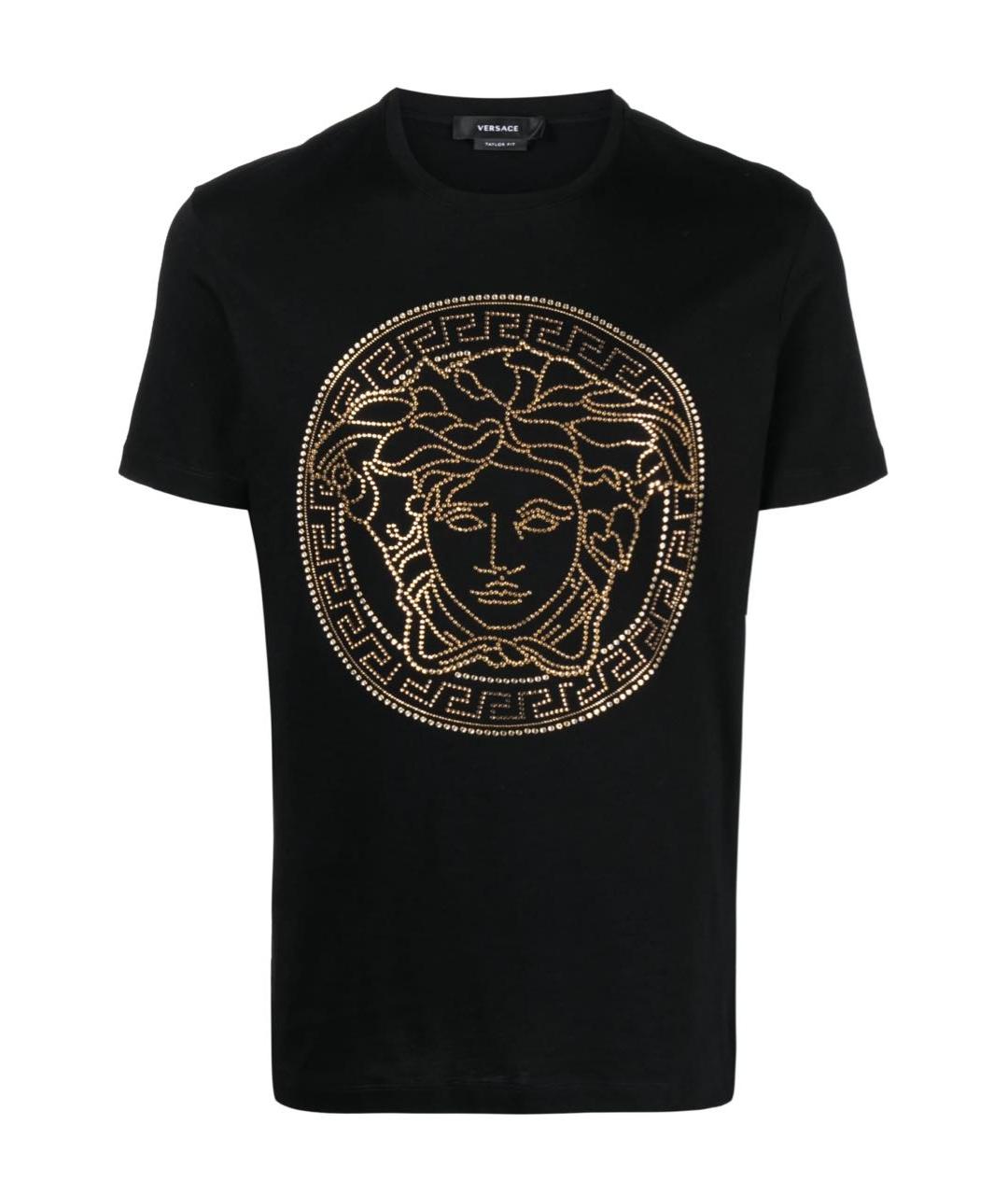 VERSACE Черная хлопковая футболка, фото 6