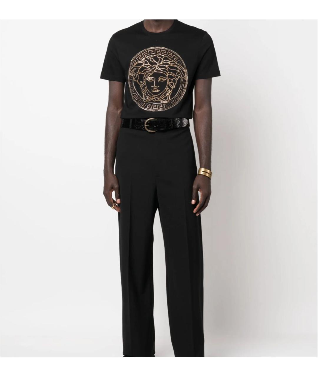 VERSACE Черная хлопковая футболка, фото 3