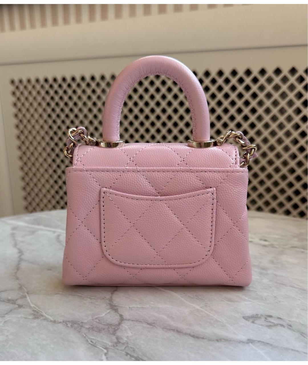 CHANEL Розовая кожаная сумка через плечо, фото 4